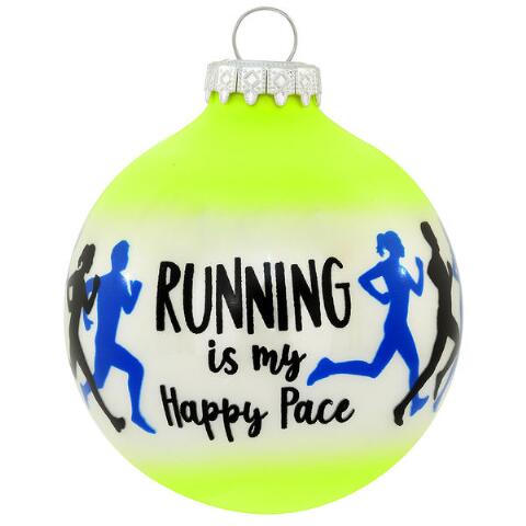 Personalized Running Glass Ornament