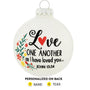 Personalized Love One Another Glass Ornament