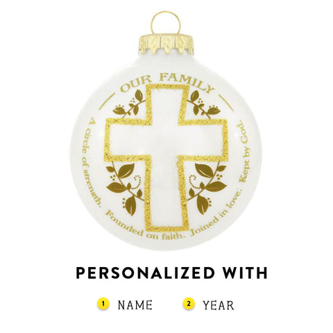Personalized Our Family Circle Glass Ornament