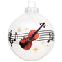 Violin with music notes glass bulb ornament