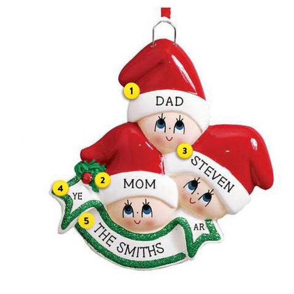 Stocking Cap Family of 3 Ornament for Christmas Tree