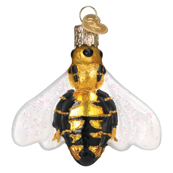 Old World Christmas Honeycomb Bee Ornament - Hand-Blown Glass Tree Decoration