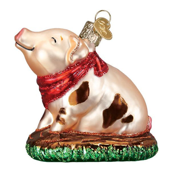 Piggy in the Puddle Ornament - Old World Christmas
