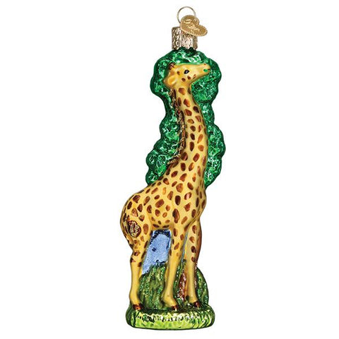 Glass Giraffe Christmas tree ornament