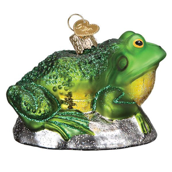 Glass Bullfrog ornament for Christmas tree