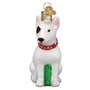 Bull Terrier Dog Glass Ornament for the Christmas tree