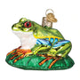Glittered Red-Eyed Tree Frog Glass Ornament