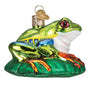 Side of Glittered Red-Eyed Tree Frog Glass Ornament