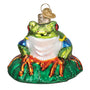 Front of Glittered Red-Eyed Tree Frog Glass Ornament