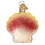 Glittered Sunrise Shell, Old World Christmas Ornament - Yellow, Orange, White & Pink
