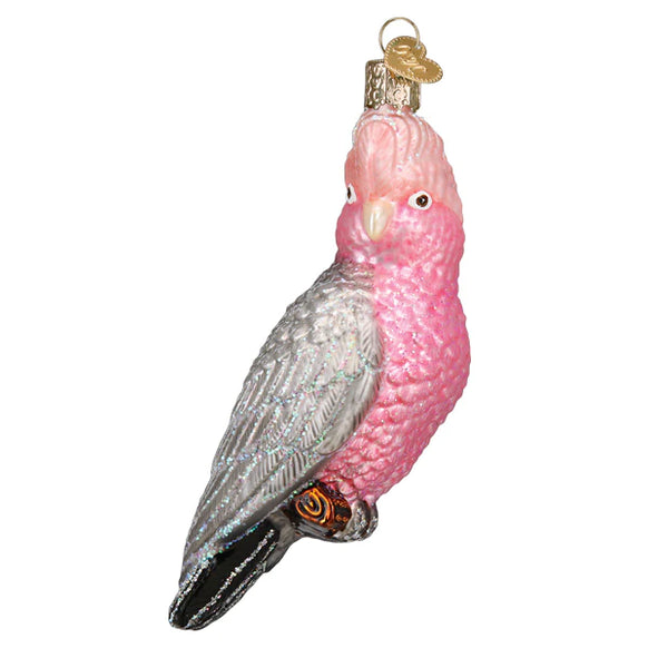 Rose-Breasted Cockatoo, Old World Christmas Ornament Pink and Grey