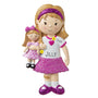 Personalized Girl Holding Doll Ornament