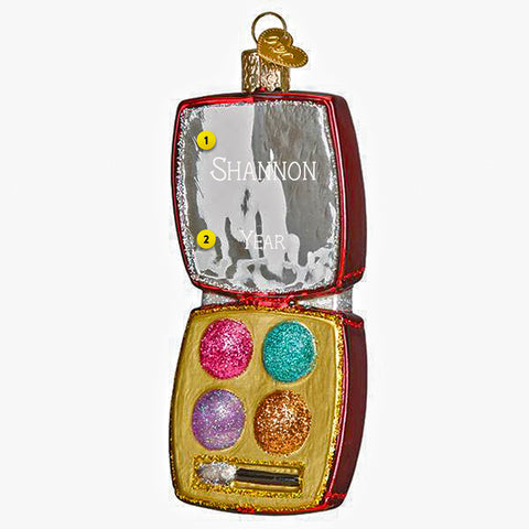Makeup Palette Glass ornament for the Christmas tree