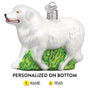 Great Pyrenees Dog Glass ornament for the Christmas tree