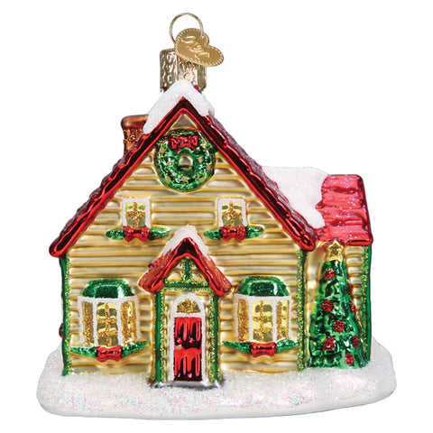 Christmas decorated Cottage, Old World Christmas Ornament