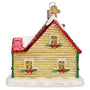 Back of Christmas decorated Cottage, Old World Christmas Ornament