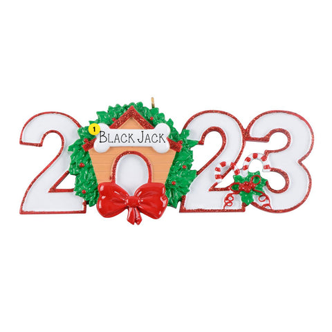 Personalized 2024 Dog House Ornament