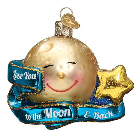 Love you to the Moon and Back Glass ornament for the Christmas tree