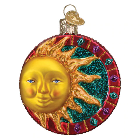 Jeweled Sun, Old World Christmas Ornament colorful and glitter covered