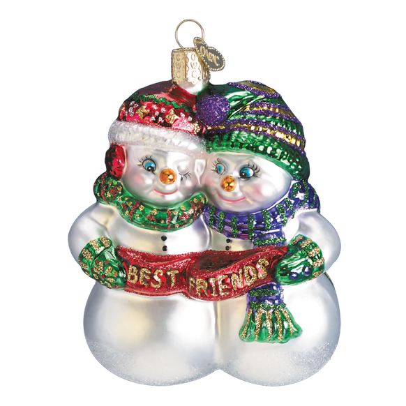 Best Friends Snowman Christmas Tree Ornament - Old World Christmas
