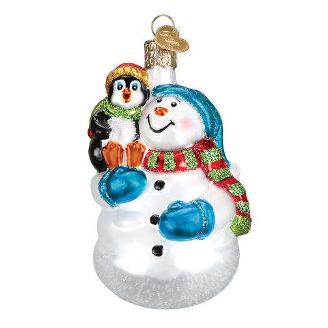 Snowman with Penguin Pal Ornament - Old World Christmas