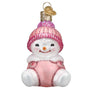 Pink Snowman Ornament for Baby's 1st Christmas 