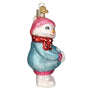 Expectant Snowlady Glass ornament for the Christmas tree