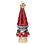 Garden Gnome, Old World Christmas Ornament on mushroom with yellow flower