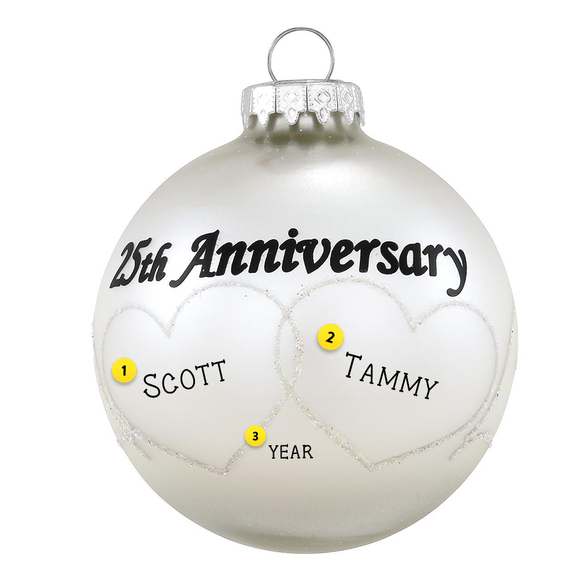 Personalized 25th discount wedding anniversary ornament