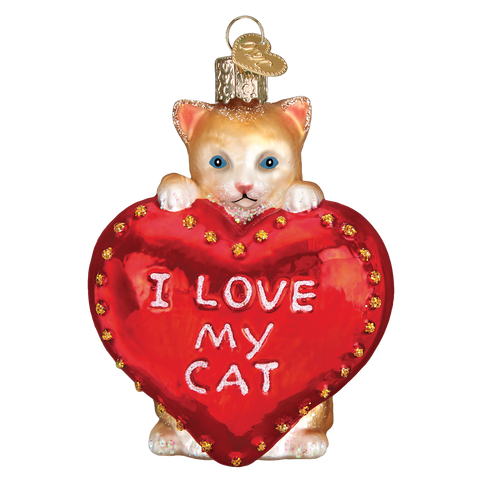 I Love My Cat Heart Ornament - Old World Christmas