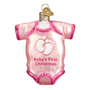 Pink baby's 1st Christmas onesie ornament 