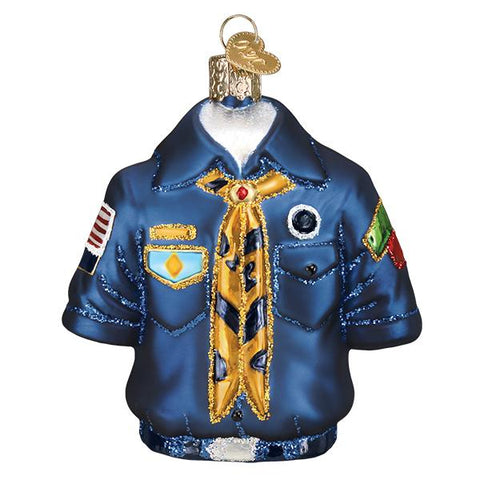 Boy Scout Uniform Shirt Glass ornament