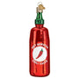 Glass Sriracha Sauce Bottle Christmas tree ornament