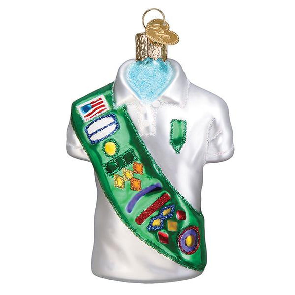 Glass Girl Scout Uniform Christmas Tree Ornament for your tree