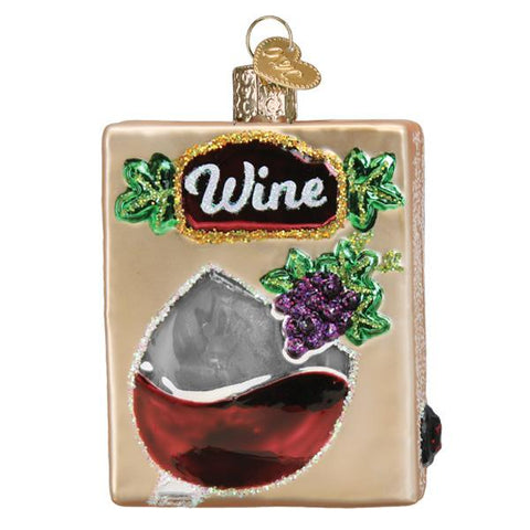 Old World Christmas Boxed Wine Christmas Tree Ornament