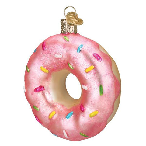 Old World Christmas Pink Frosted Donut Christmas Tree Ornament