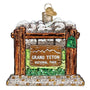 Glass Teton National Park Christmas tree ornament