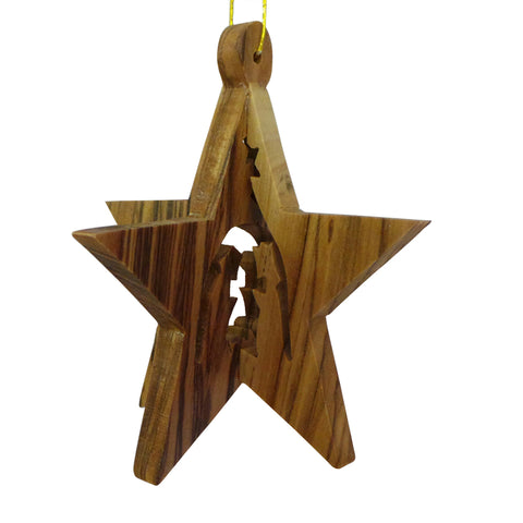 3D Star with Nativity Ornament for Christmas Tree