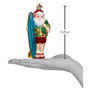 5.25" Tall Glass Surfer Santa Christmas Tree Ornament