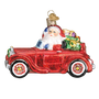 Santa in Antique Car Christmas Ornament