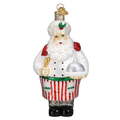 Glass Chef Santa Christmas tree ornament for that favorite chef in your life.