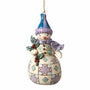 Wonderland Snowman with Holly Christmas Ornament by Jim Shore
