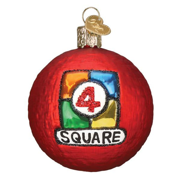 Glass Four Square Ornament for the Christmas Tree