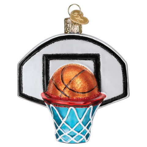 Glass basketball Christmas tree ornament