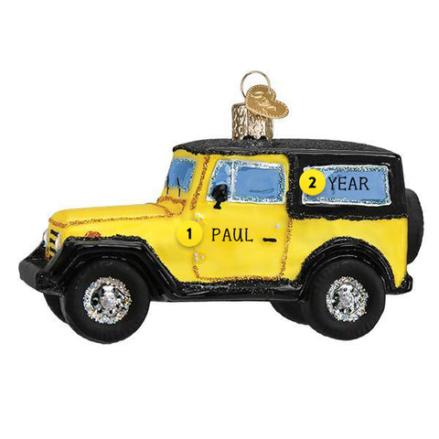Glass Yellow Sport Utility Ornament for your Christmas tree