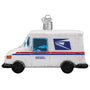 Glass USPS Mail Truck Christmas tree ornament 