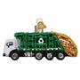 Glass Garbage Truck Christmas tree ornament 