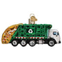 Glass Garbage Truck Christmas tree ornament 