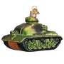 Military Tank Glass ornament for the Christmas tree