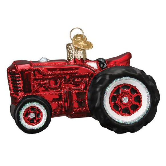 Red Tractor Glass ornament for the Christmas tree